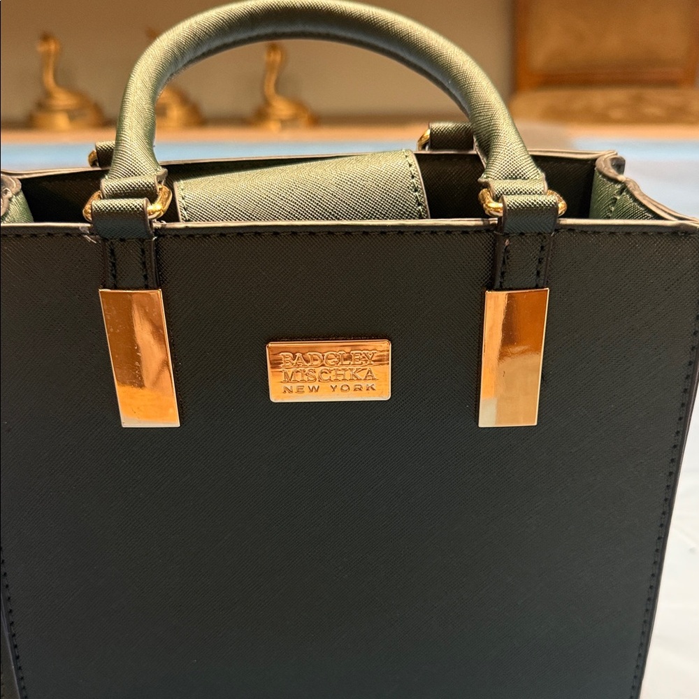 Badgley Mischka olive green Crossbody Bag with Gold Accents - Picture 4 of 8